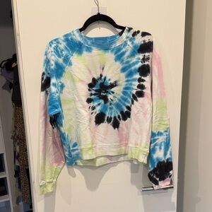 Electric & Rose Tie-Dye Sweatshirt - Blue, Pink, Green, Black